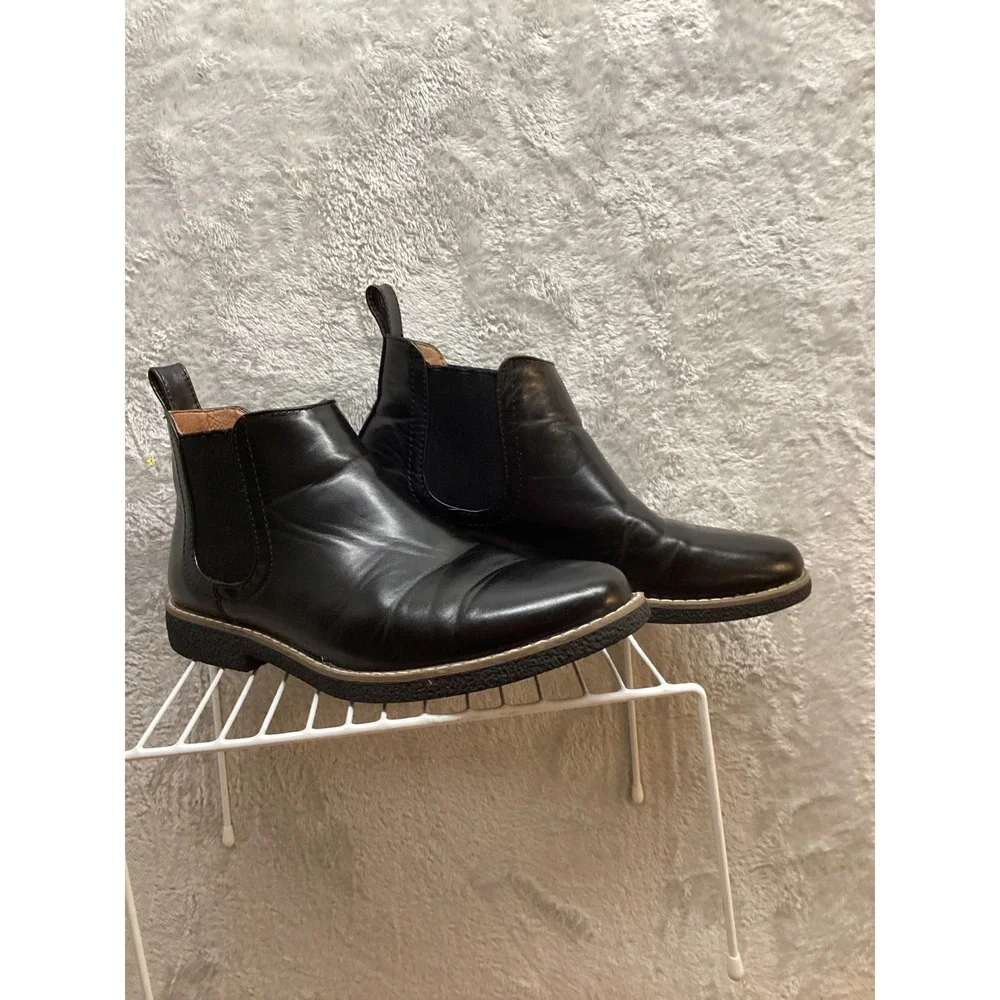 Deer‎ Stags Zane Black Leather Memory Foam Chelsea Boots Mens Size 5M